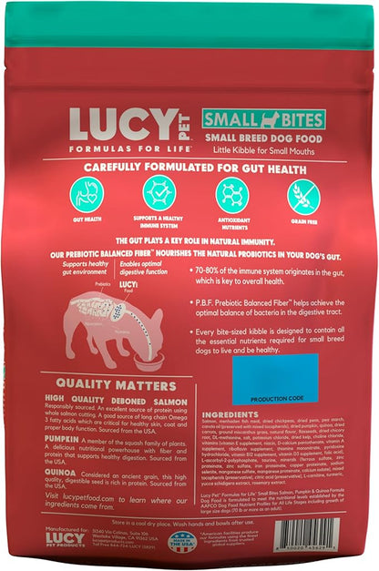 Lucy Pet Products Salmon, Pumpkin & Quinoa Small Bites for Dogs 4.5lb 100600033