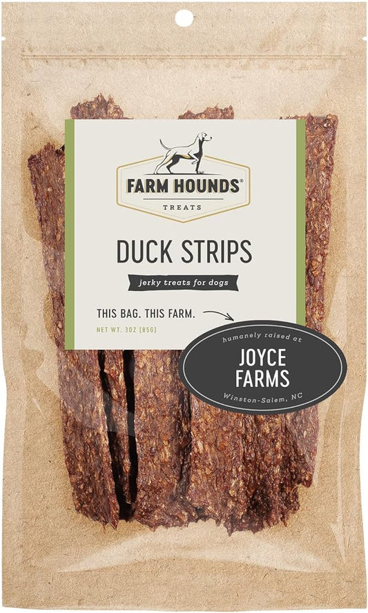 Farm Hounds Premium Natural Duck Treats for Dogs 3 oz, 100% Made from Humanely-Raised Ducks, No Fillers Added, Nutrient-Rich Duck Jerky Dog Treats, Healthy Delicious Dog Strips, Made in USA