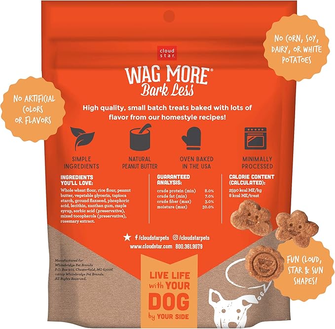Cloud Star WagCloud Star Wag More Bark Less Original Soft & Chewy Dog Treats, Corn & Soy Free, Baked in USA More Bark Less Original Soft & Chewy Dog Treats