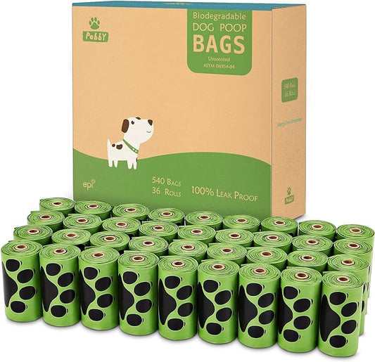 Dog Poop Bags Rolls 540 Count, Poop Bags for Dogs, Dog Bags for Poop Unscented Refill Rolls, 9" X 13" Thick Dog Poop Bag, Doggie Poop Bags, Dog Waste Bags BY PobbY