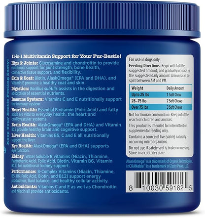 Zesty Paws Multivitamin Treats for Dogs - Glucosamine Chondroitin for Joint Support + Digestive Enzymes & Probiotics - Grain Free Dog Vitamin for Skin & Coat + Immune Health - Beef - Advanced - 90ct