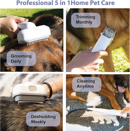 Professional Dog Grooming Kit,Pet Hair Vacuum Suction 99%,Electric Clippers with 5 in1 Grooming Kits for Shedding Grooming Home Cleaning,2L Dust Cup,Quiet,Pet Friendly