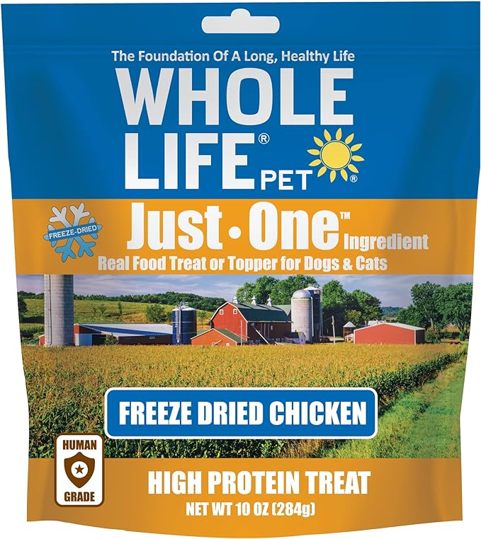 Whole Life Pet Just One Chicken Dog and Cat Value Packs - Human Grade, Freeze Dried, One Ingredient - Protein Rich, Grain Free, Made in The USA