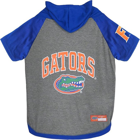 NCAA FLORIDA GATORS HOODIE for DOGS & CATS, MEDIUM COLLEGIATE Licensed DOG HOODY Tee Shirt. Sports HOODY T-Shirt for Pets. COLLEGE Sporty Dog Hoodie Shirt.