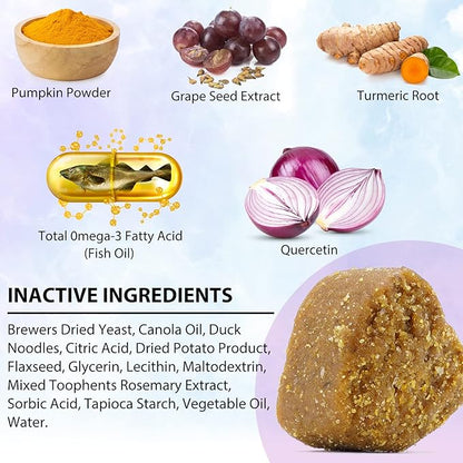 Dog Allergy Relief Chews, Dog Allergy Chews (150 Count), Itch Relief for Dogs, Omega 3 Fish Oil + Pumpkin Enzymes + DHA for Dogs, Anti Hot Spots + Seasonal Allergies, Skin & Coat Immune Health