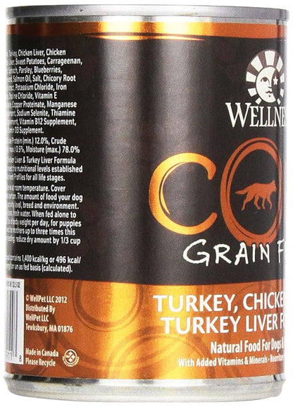 Wellness Core Grain Free Dog Food: Turkey, Chicken Liver, & Turkey Liver Formula, 12.5 oz