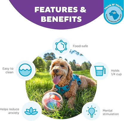 Outward Hound Nina Ottosson Topsy Treat Ball Dog Puzzle Interactive Treat Puzzle Dog Enrichment Dog Toy, Level 1 Beginner, Orange