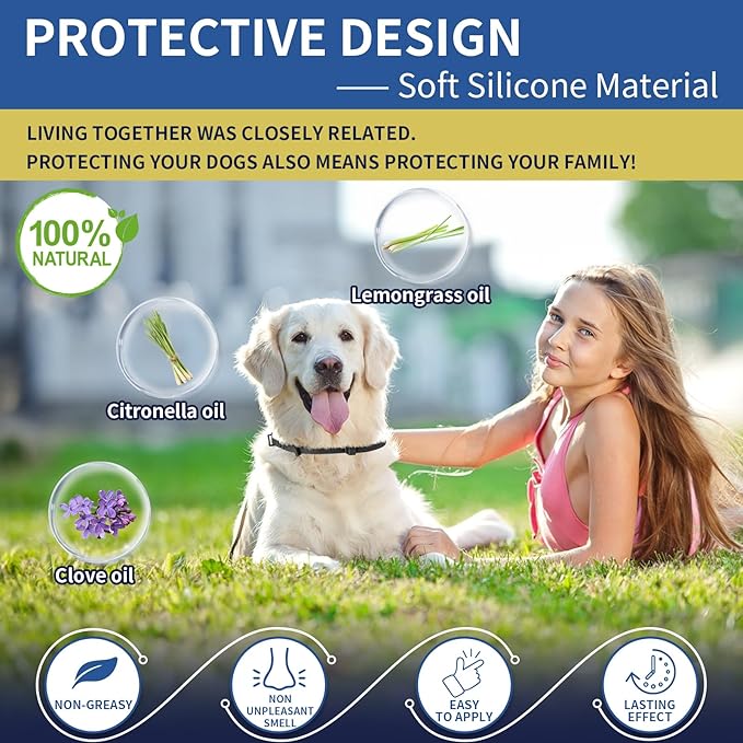 4 Pack Flea Collar for Dogs, Flea and Tick Collar for Dogs Puppies, 32 Months Flea and Tick Prevention for Dogs, Dog Flea Collar, Dog Flea and Tick Treatment-Black and Purple