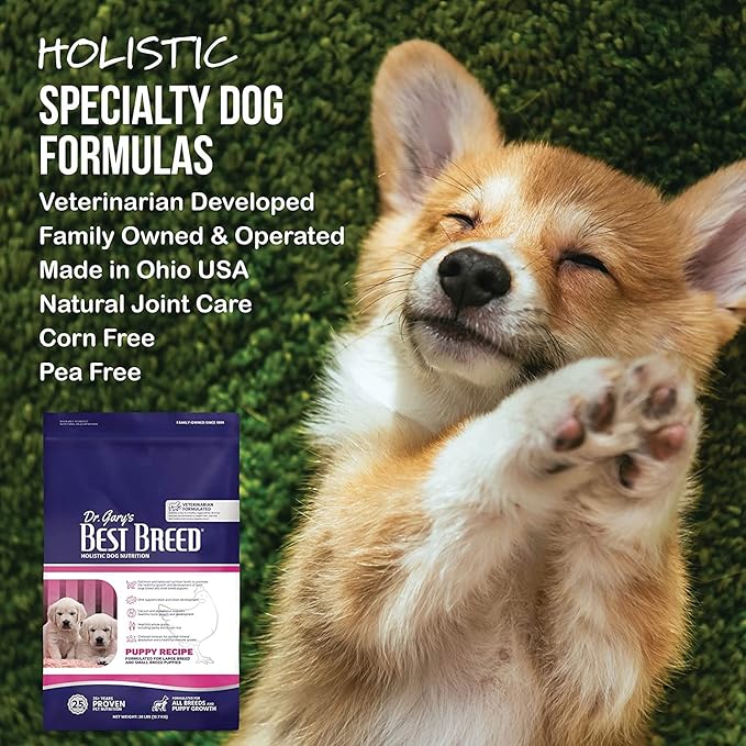 Best Breed Dr. Gary's Puppy Recipe Made in USA [Natural Dry Dog Food] - 28lbs, Dark Brown, Medium