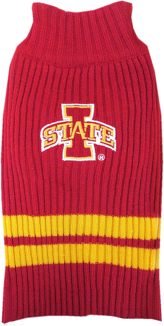 Pets First NCAA Iowa State Cyclones Dog Sweater, Size Medium. Warm & Cozy Knit Pet Sweater with NCAA Team Logo, Best Puppy Sweater for Large & Small Dogs