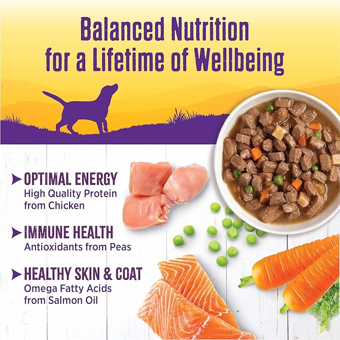 Wellness Thick & Chunky Natural Grain Free Canned Dog Food, Chicken Stew, 12.5-Ounce Can (Pack of 12)