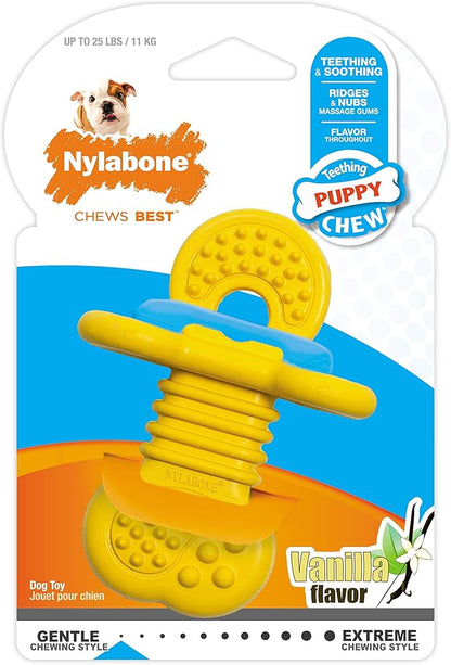 Nylabone Puppy Rubber Teether - Puppy Chew Toys for Teething - Puppy Supplies - Vanilla Flavor, Small/Regular (1 Count)