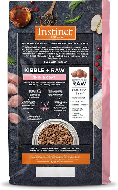Instinct Raw Boost Skin & Coat Health Grain Free Recipe with Real Chicken Natural Dry Dog Food by Nature's Variety, 4 lb. Bag