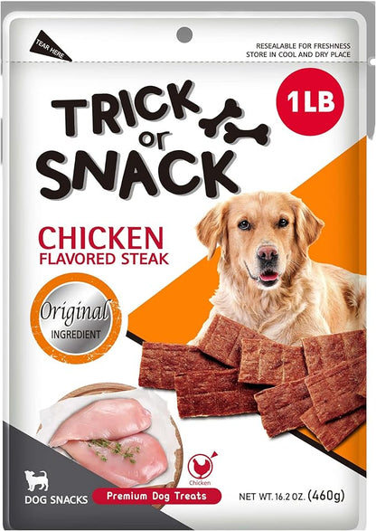 Premium 1lb Dog Jerky Treats | Dog Training | Dog Walking | Natural Grillers | Healthy Smoked Beef Chicken Salmon Chews Snacks Chicken Original Steak