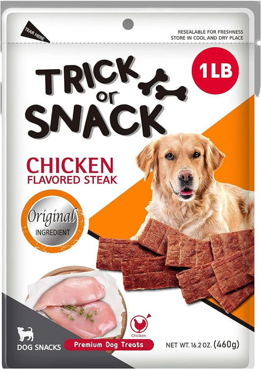 Premium 1lb Dog Jerky Treats | Dog Training | Dog Walking | Natural Grillers | Healthy Smoked Beef Chicken Salmon Chews Snacks Chicken Original Steak