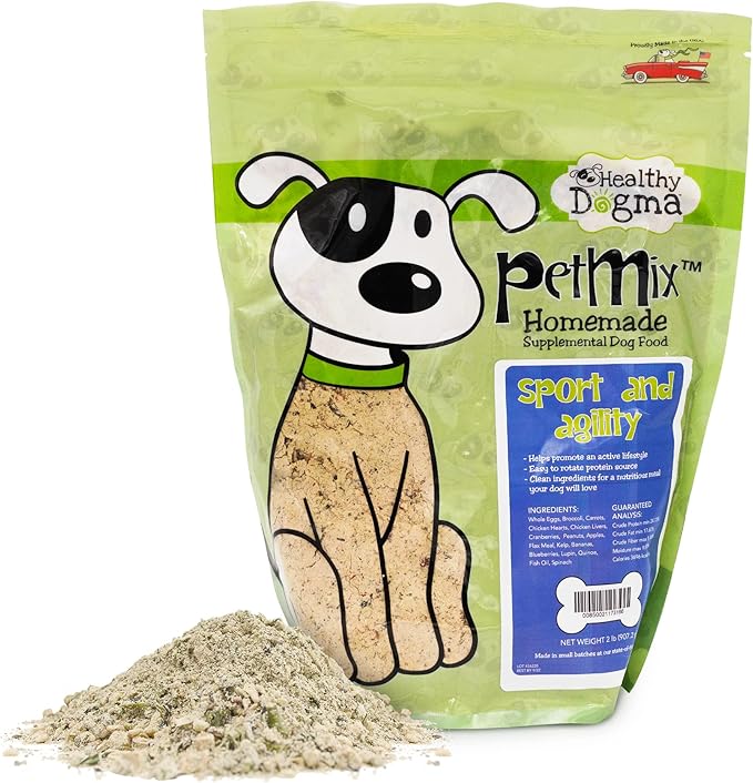 Healthy Dogma - PetMix Dehydrated Dog Food for Allergies, Joint Support & Mobility - Grain Free, Raw, Homemade Dog Food (Sport & Agility, 2 lbs)