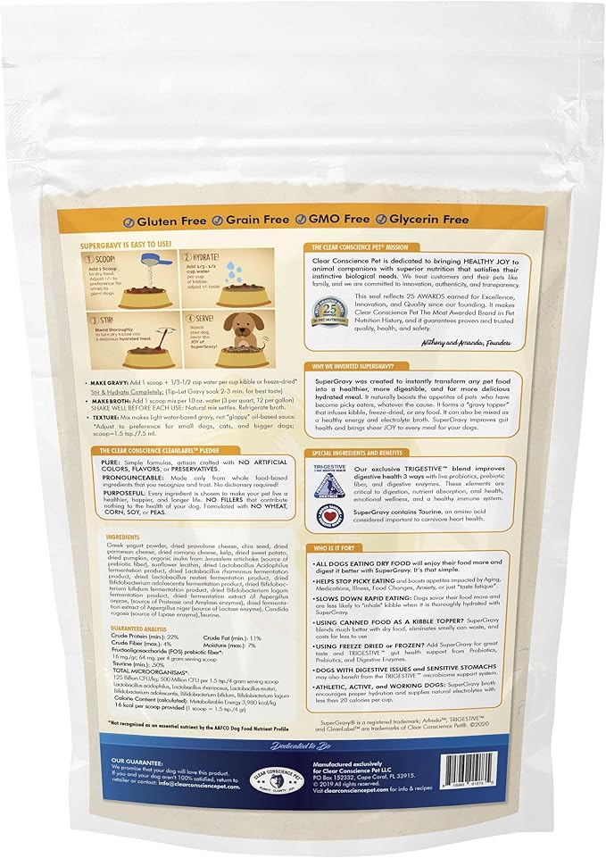 SuperGravy ARFredo - Natural Dog Food Gravy Topper - Hydration Broth Food Mix - Human Grade – Kibble Seasoning for Picky Eaters – Gluten Free & Grain Free, white, 90 scoop (01073)