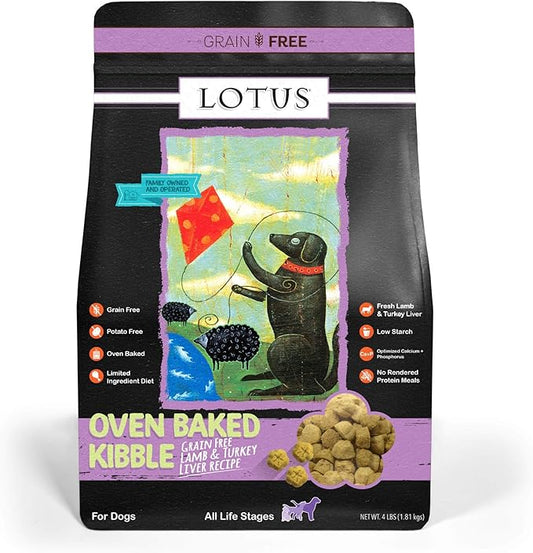 Lotus Oven-Baked Lamb & Turkey Liver Recipe Grain-Free Dry Dog Food 4 Pounds