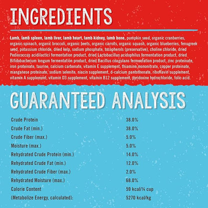 Stella & Chewy's Freeze Dried Raw Dandy Lamb Meal Mixer – Dog Food Topper for Small & Large Breeds – Grain Free, Protein Rich Recipe – 35 oz Bag