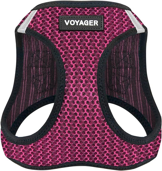 Voyager Step-in Air Dog Harness - All Weather Mesh Step in Vest Harness for Small and Medium Dogs by Best Pet Supplies - Fuchsia (2-Tone), XS