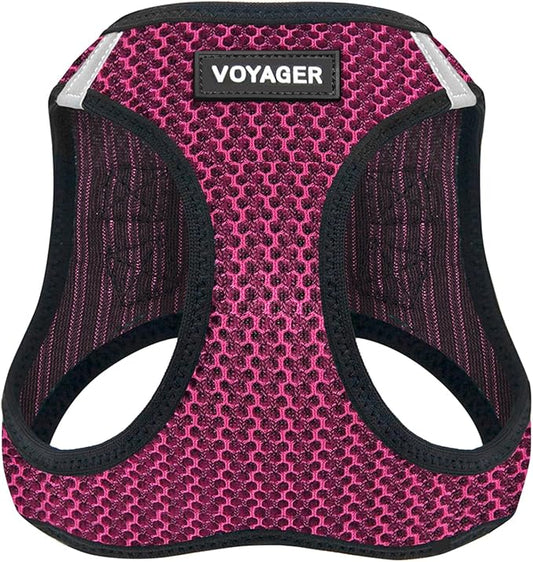 Voyager Step-in Air Dog Harness - All Weather Mesh Step in Vest Harness for Small and Medium Dogs by Best Pet Supplies - Fuchsia (2-Tone), L