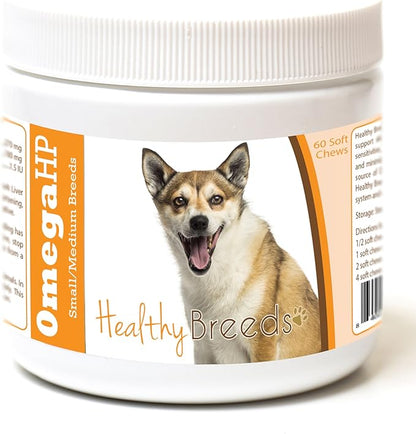 Healthy Breeds Norwegian Lundehund Omega HP Fatty Acid Skin and Coat Support Soft Chews 60 Count