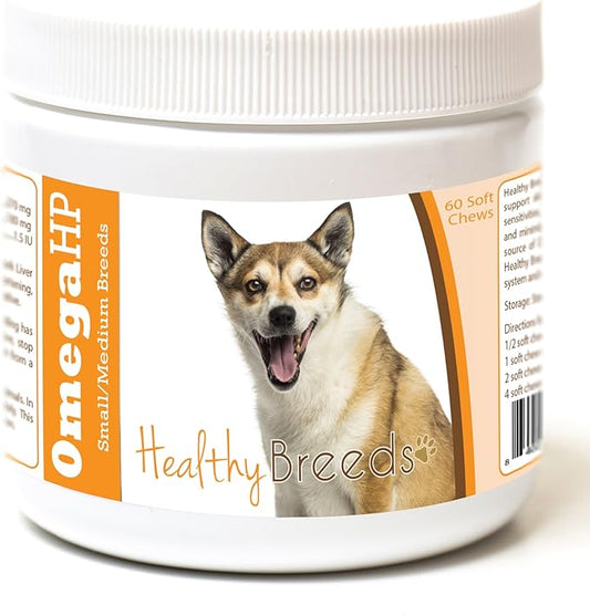 Healthy Breeds Norwegian Lundehund Omega HP Fatty Acid Skin and Coat Support Soft Chews 60 Count