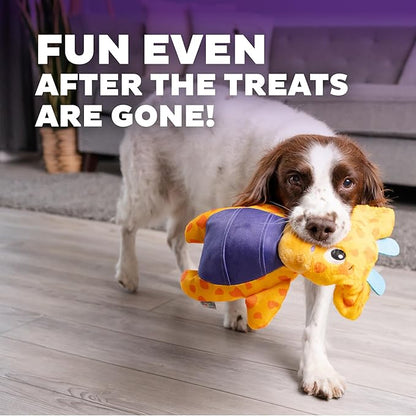 Outward Hound Nina Ottosson Puzzle Palz Interactive Plush Dog Puzzle Dog Enrichment Toys, Plush, Squeaky, Giraffe, Yellow