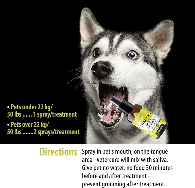 Teliapets Oregano Dental Care Spray for Pet's Teeth & Gums - Natural Dog's & Cat's Teeth Cleanser - Bad Breath, Plaque, Periodontitis & Gingivitis Fighter -Quick & Simple Oral Relief - 30ml / 1oz