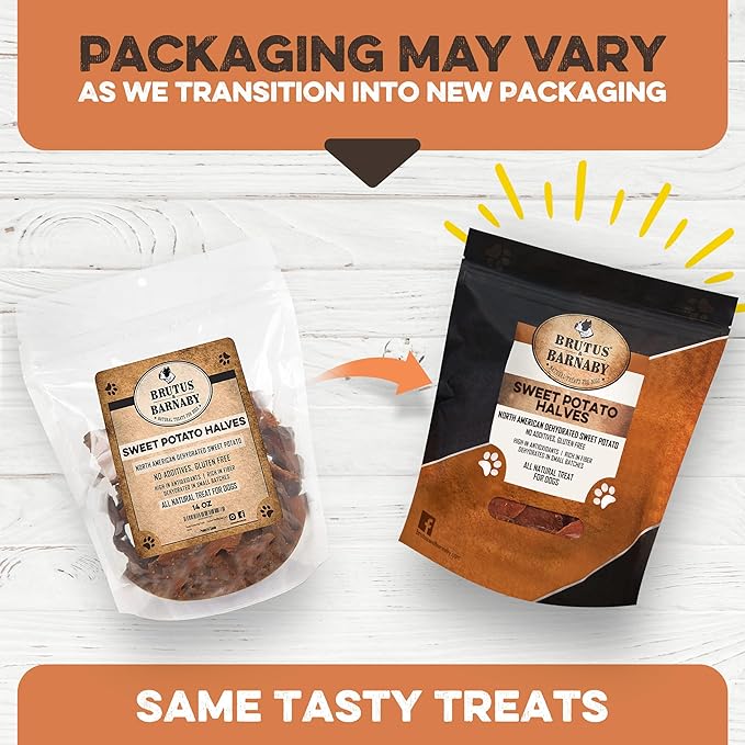 Sweet Potato Slices For Dogs - Half Slices, 2 lbs - Single Ingredient Grain Free Dog Treats, Best High Anti-Oxidant Healthy 100% Natural Thick Cut Dried Sweet Potato Dog Treats, No Added Preservatives