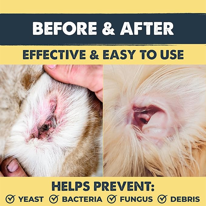 Mighty Paw Waggables Dog Ear Wash (Made in USA) | Dog Ear Cleaner Solution. Dog Ear Wash Cleaner Aloe Vera Dog Ear Drops. Liquid Ear Cleaner for Dogs. For Itchy Ears, Yeast & Healthy Ear Canals (4 oz)