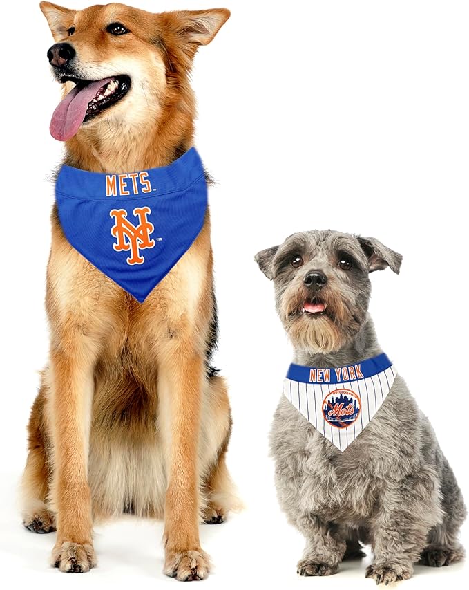 Pets First MET-3217-S-M MLB Dog Bandana - New York Mets Reversible Pet Bandana, Small/Medium, MLB Team Color