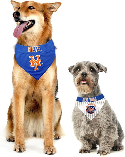 Pets First MET-3217-S-M MLB Dog Bandana - New York Mets Reversible Pet Bandana, Small/Medium, MLB Team Color