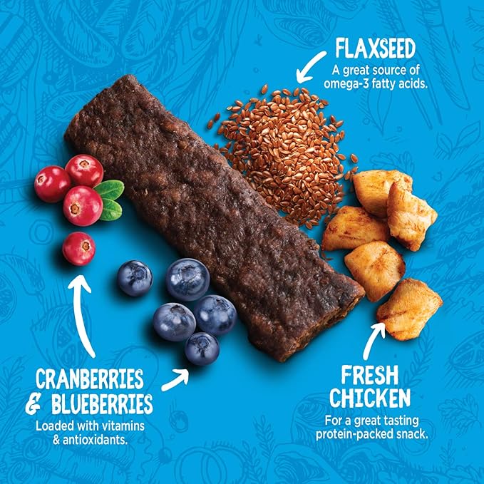 Zoë Super Bar Natural Dog Treats, Protein-Packed, Grain-Free and Gluten-Free, Made in The USA Only, Chicken Recipe, 6 oz., 92015