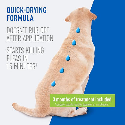 Adams Plus Flea & Tick Prevention Spot On for Dogs 31-60 Pounds | 12 Weeks & Older, 3-Month Supply, Kills Fleas, Flea Eggs, Flea Larvae & Brown Dog & Deer Ticks, Kills & Repels Mosquitoes for 30 Days