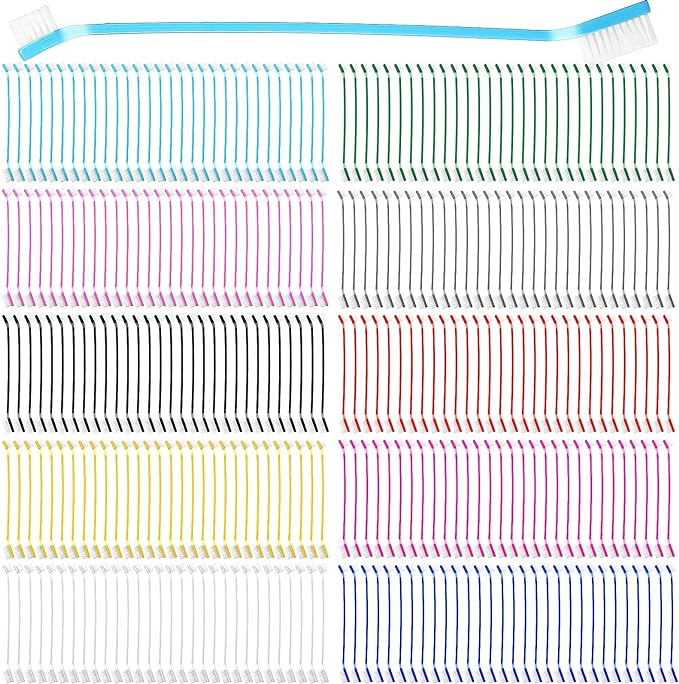 300 Pcs Pet Toothbrush Bulk Dog Double Sided Brushes Puppy Tooth Brushing Kit Soft Bristles Long Handle Dog Tooth Brush for Small Dog Cat Puppy Teeth Cleaning Oral Dental Care Supplies (10 Colors)