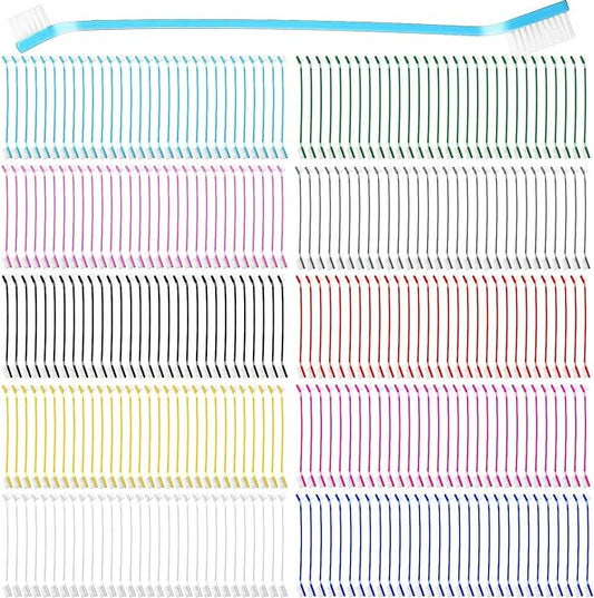 300 Pcs Pet Toothbrush Bulk Dog Double Sided Brushes Puppy Tooth Brushing Kit Soft Bristles Long Handle Dog Tooth Brush for Small Dog Cat Puppy Teeth Cleaning Oral Dental Care Supplies (10 Colors)
