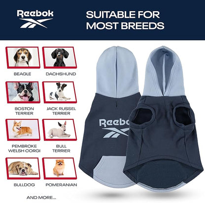 Reebok Dog Hoodie – Fleece Dog Sweater with Leash Hole, Cold Winter Dog Sweatshirt for Small Medium and Large Dogs, Premium Dog Fall Sweater Pullover Hoodie, Cozy Warm Perfect Dog Christmas Outfit