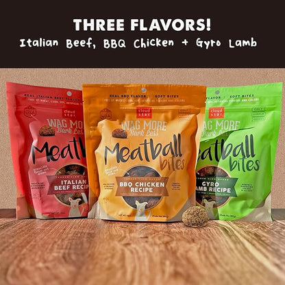 Cloud Star Wag More Bark Less Meatballs – Soft Grain Free Real Natural Chicken Dog Treats, Chicken 14 oz.