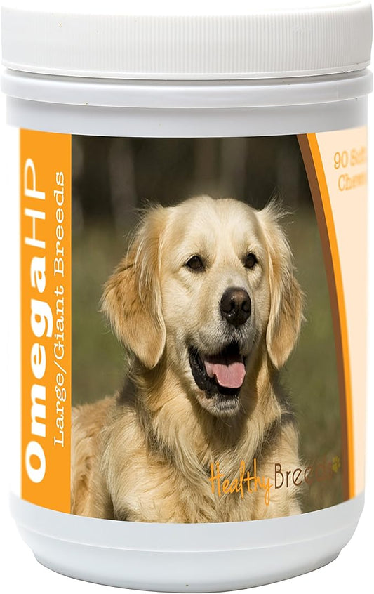Healthy Breeds Golden Retriever Omega HP Fatty Acid Skin and Coat Support Soft Chews 90 Count