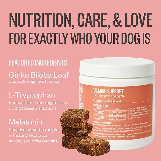 Ollie Chill Pills Calming Supplements for Dogs - Anxiety Relief for Dogs - Calming Bites for Dogs - Dog Melatonin - Dog Stress and Anxiety Relief - Calming Chews for Dogs - 60 Count Appx.