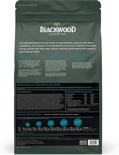 Blackwood Pet Food 075492300228 Chicken Meal & Rice Recipe Everyday Diet Adult Dry Dog Food, 30Lbs (22290)