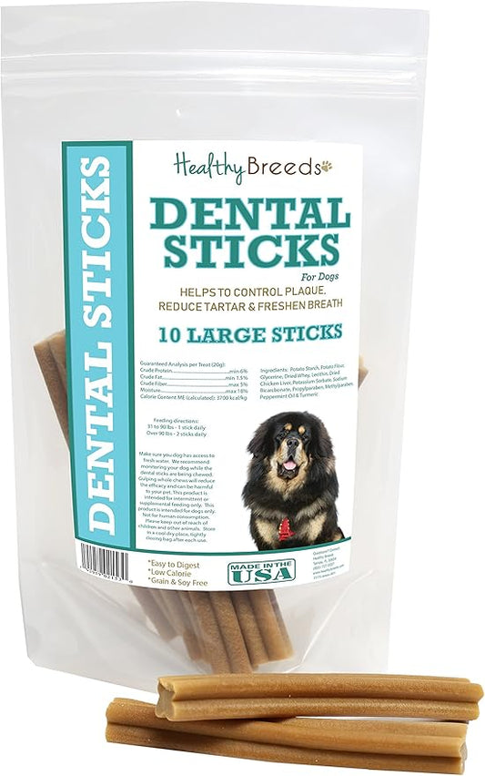Healthy Breeds Tibetan Mastiff Dental Sticks Large 10 Count