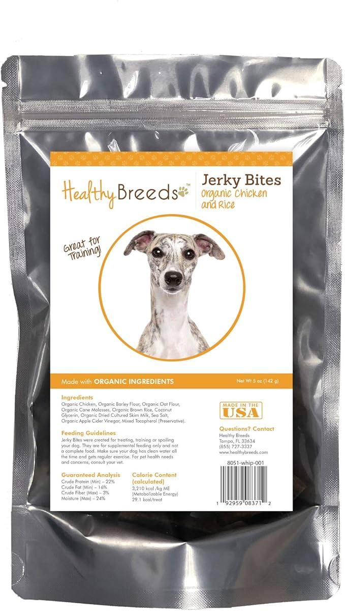 Healthy Breeds Whippet Jerky Bites Chicken & Rice Recipe Dog Treats 5 oz