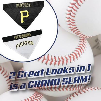 Pets First PIR-3217-S-M MLB Pittsburgh Pirates Reversible Pet Bandana, Small/Medium, MLB Team Color