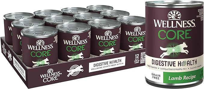 Wellness CORE Digestive Health Lamb Grain Free Wet Dog Food, 13 Ounce (Pack of 12)