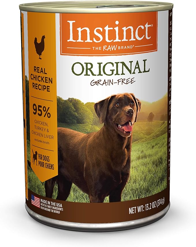Instinct Original Grain Free Real Chicken Recipe Natural Wet Canned Dog Food, 13.2 oz. Cans (Case of 6)
