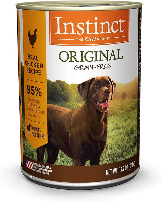 Instinct Original Grain Free Real Chicken Recipe Natural Wet Canned Dog Food, 13.2 oz. Cans (Case of 6)