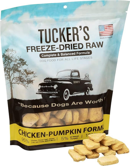Tucker's Raw Frozen Freeze Dried Raw Dog Food, Chicken & Pumpkin Formula 14oz