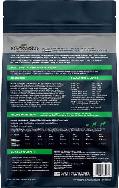 Blackwood Grain Free Small Breed All Life Stages Turkey & Lentils Recipe, 10 lb. bag